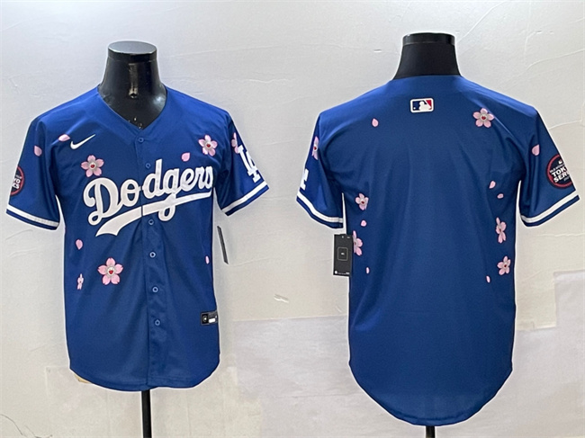 Men's Royal Los Angeles Dodgers Blank 2025 Tokyo Series Limited Stitched Baseball Jersey